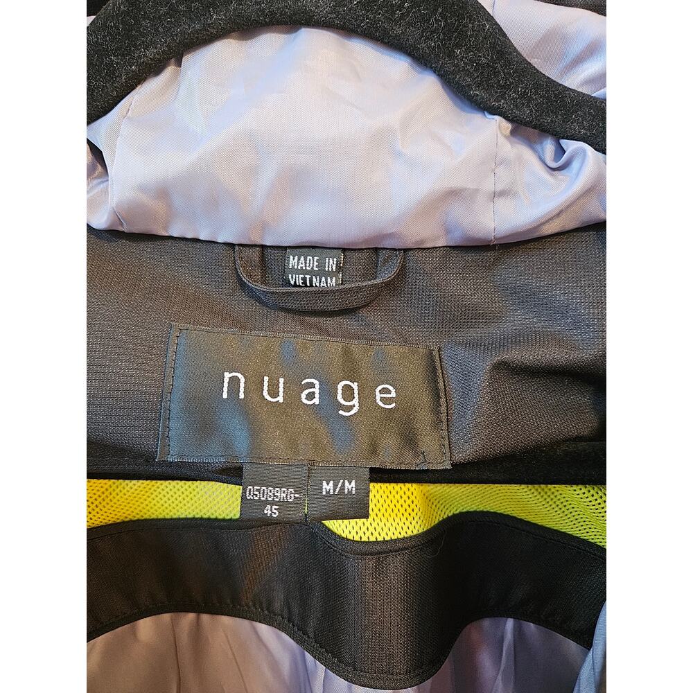 Nuage Women’s Medium Black Hooded Rain Jacket Waterproof Long Coat M - Picture 3 of 10